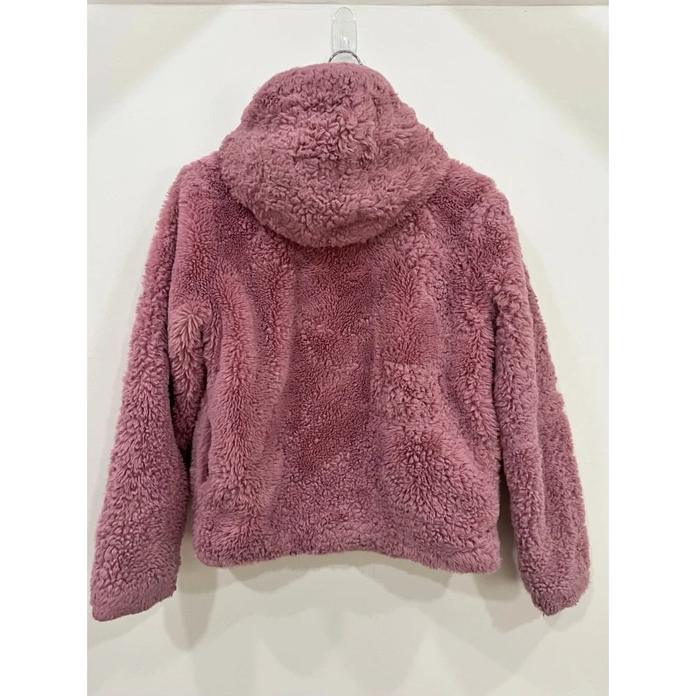 Under Armour Girls XL Pink Sherpa Fleece Hooded Jacket Coat YXL